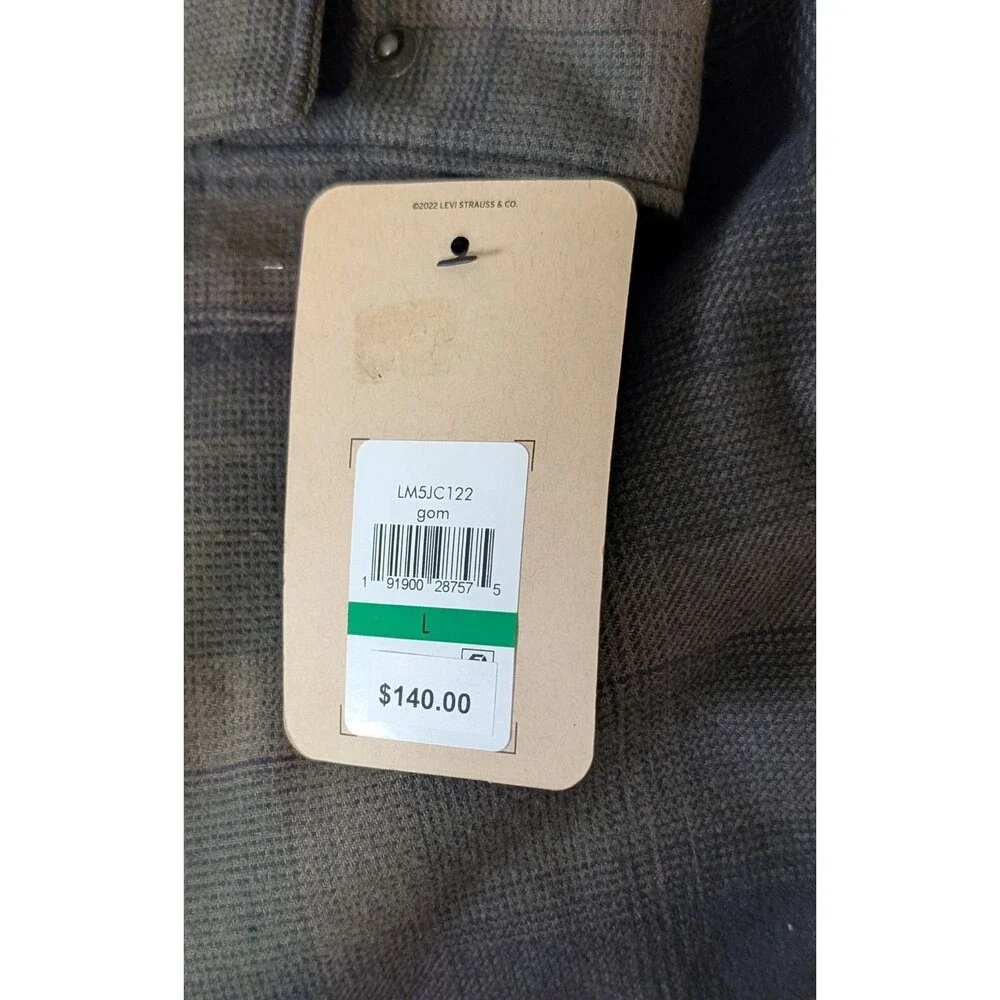 Levi's Men's Plaid Shirt Jacket Large New With Tags Quilted Insulated Shacket - Picture 9 of 11
